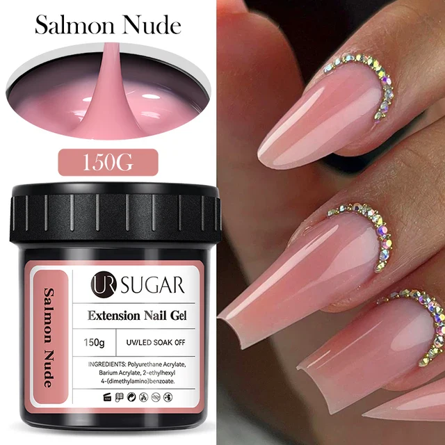 Ur Sugar Extension Nail Milky Color Gel Extension Salmon Nude 150g - Image 2