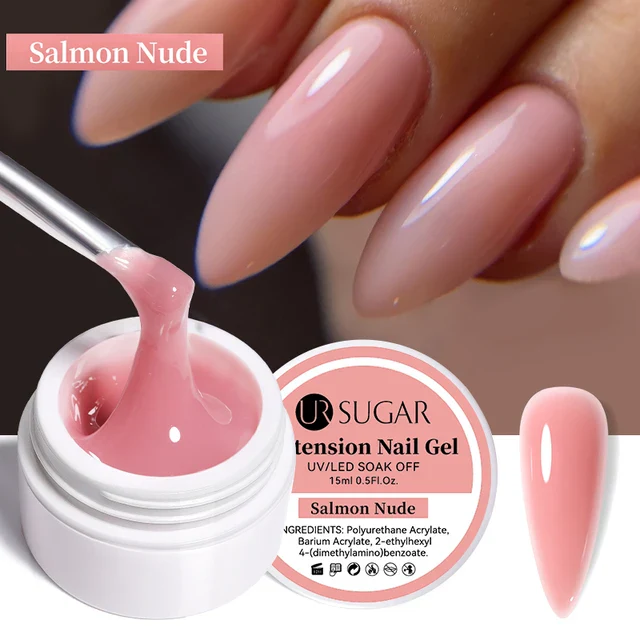 Ur Sugar Extension Nail Milky Color Gel Extension Salmon Nude 15ml - Image 2