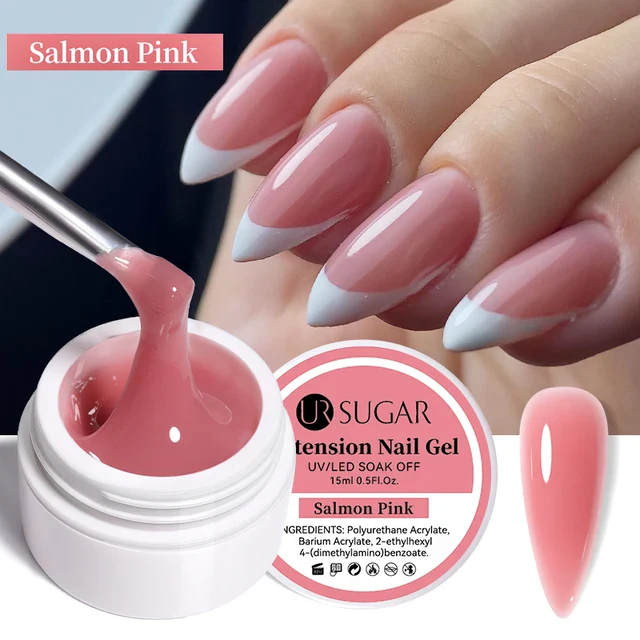 Ur Sugar Extension Nail Milky Color Gel Extension Salmon Pink 15ml - Image 2