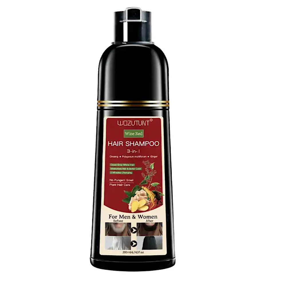 Wozutunt Wine Red 3 In 1 Hair Dye Shampoo 200ml